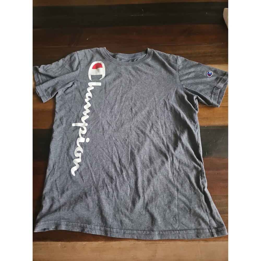 Champion Authentic Athleticwear Gray Logo Graphic T-Shirt Youth Size L 0017